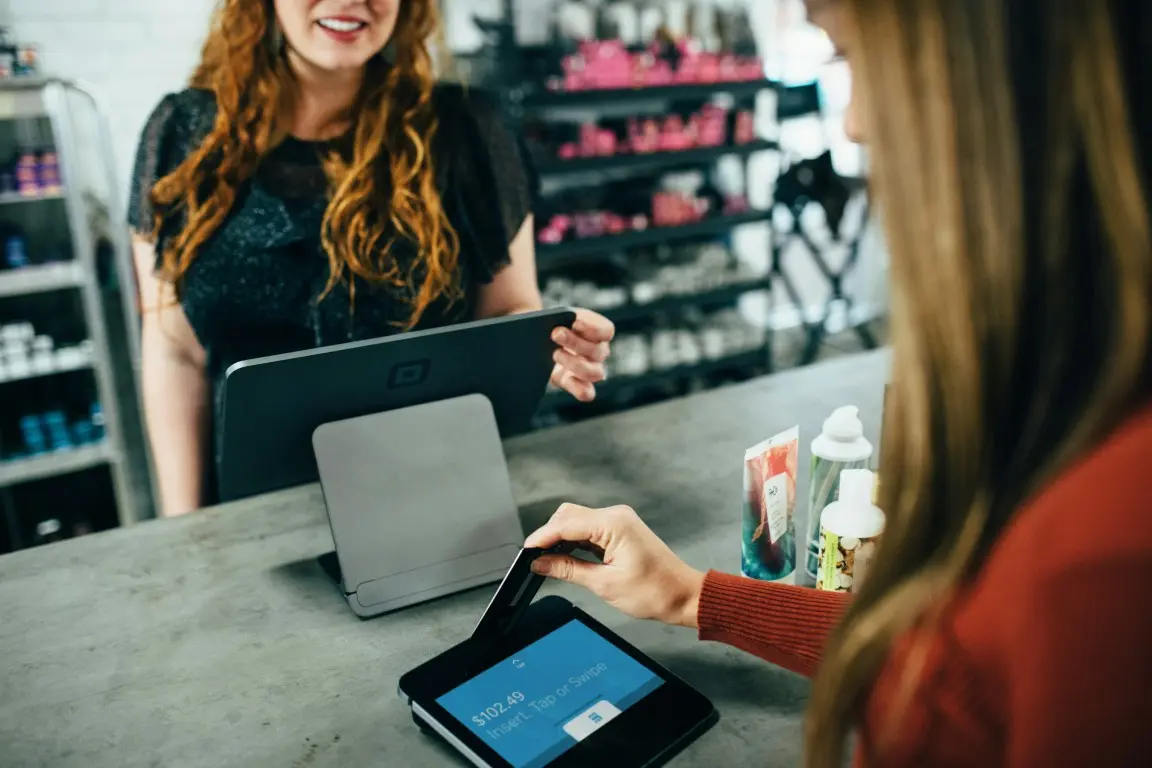 POS terminal in boutique store